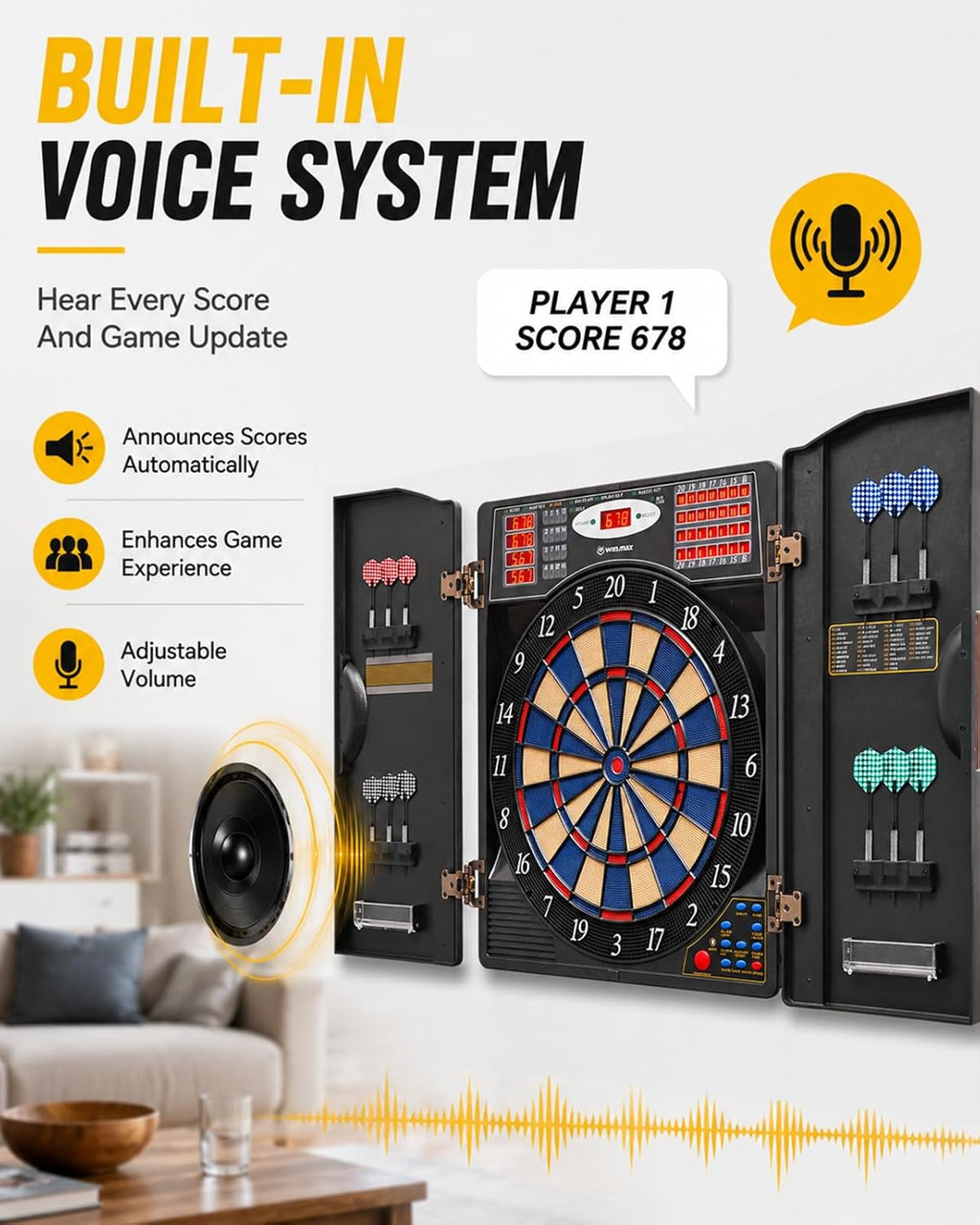 WIN.MAX Electronic Dartboard Cabinet Set – Wholesale