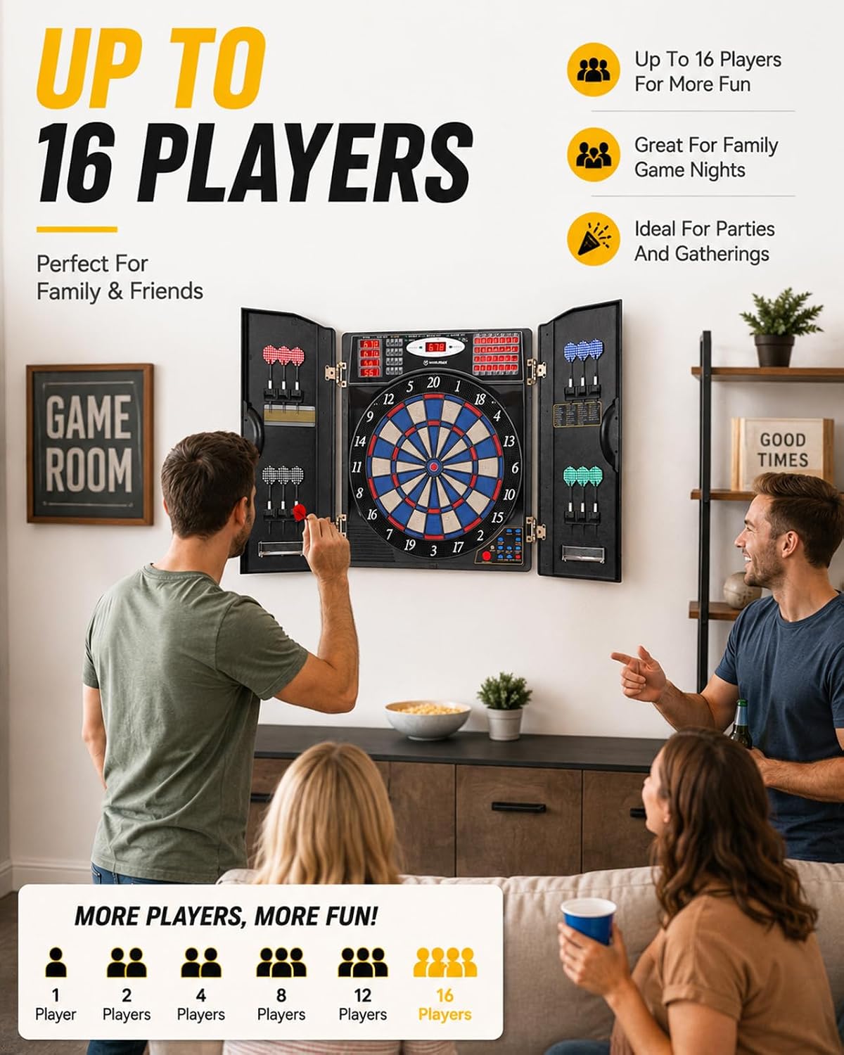 WIN.MAX Electronic Dartboard Cabinet Set – Wholesale