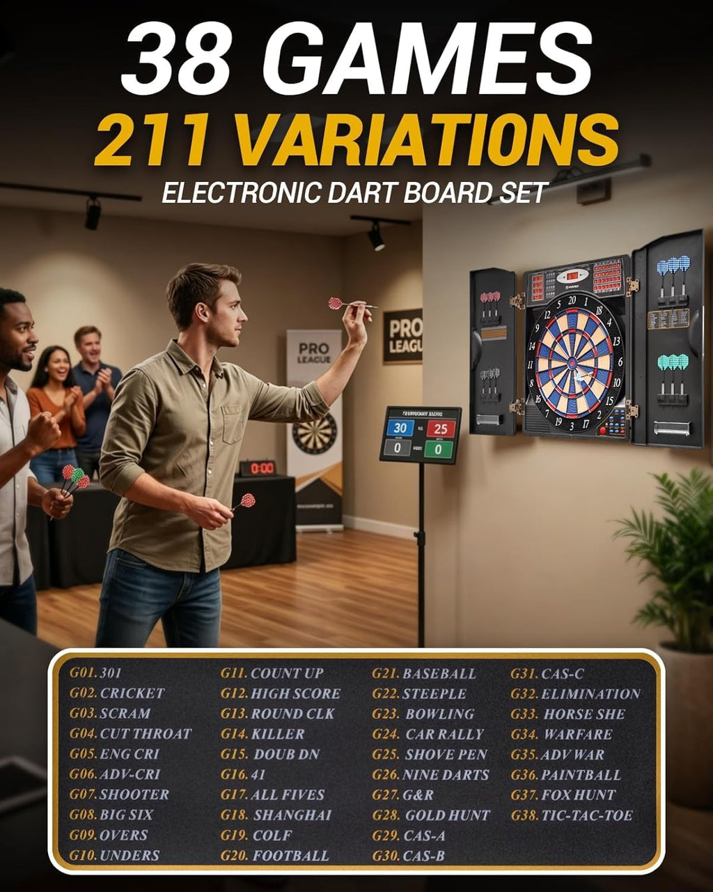 WIN.MAX Electronic Dartboard Cabinet Set – Wholesale