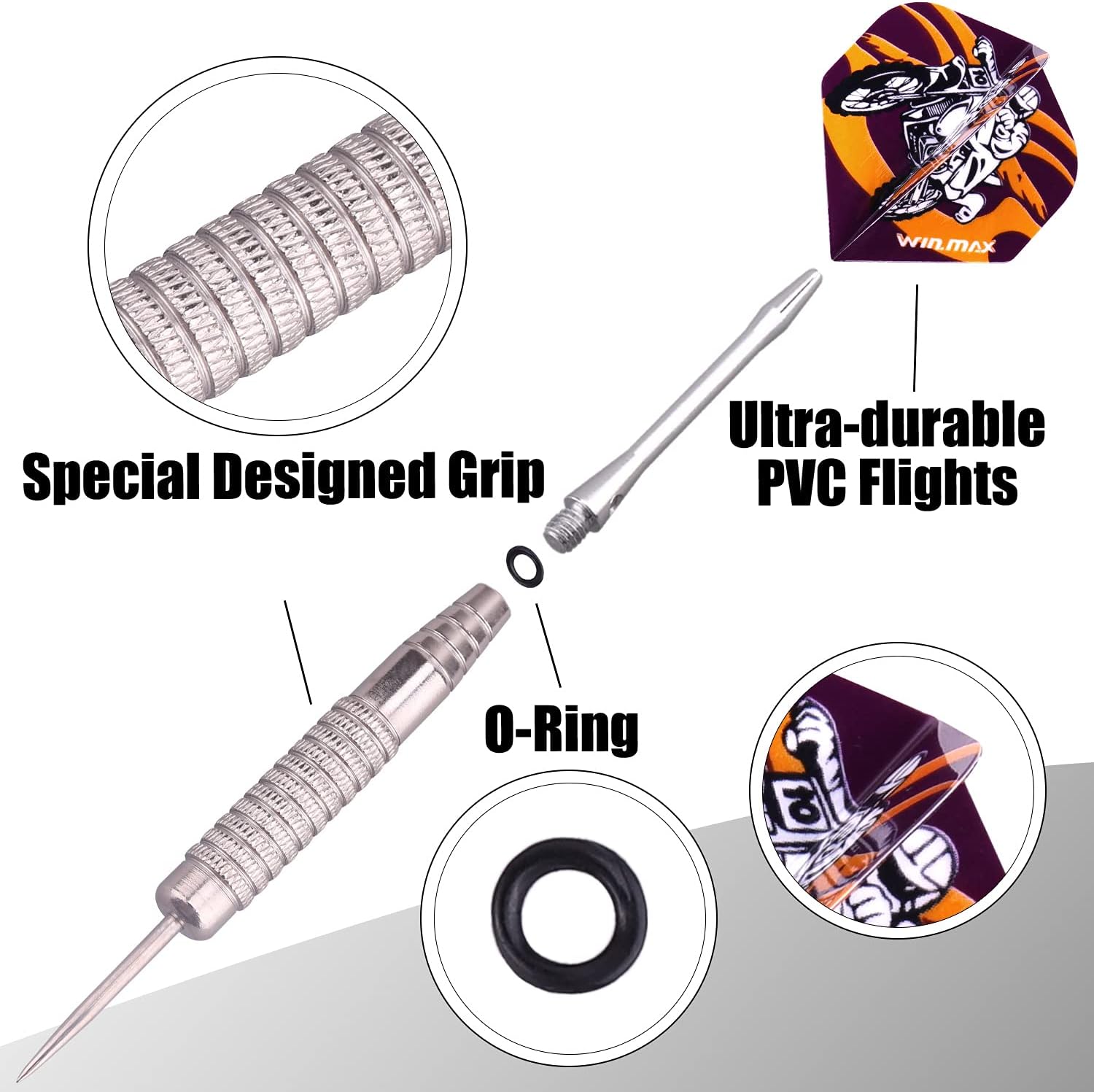 WIN.MAX Steel-Tip Darts Set – 24 g – 12 Piece – Wholesale detail image 2