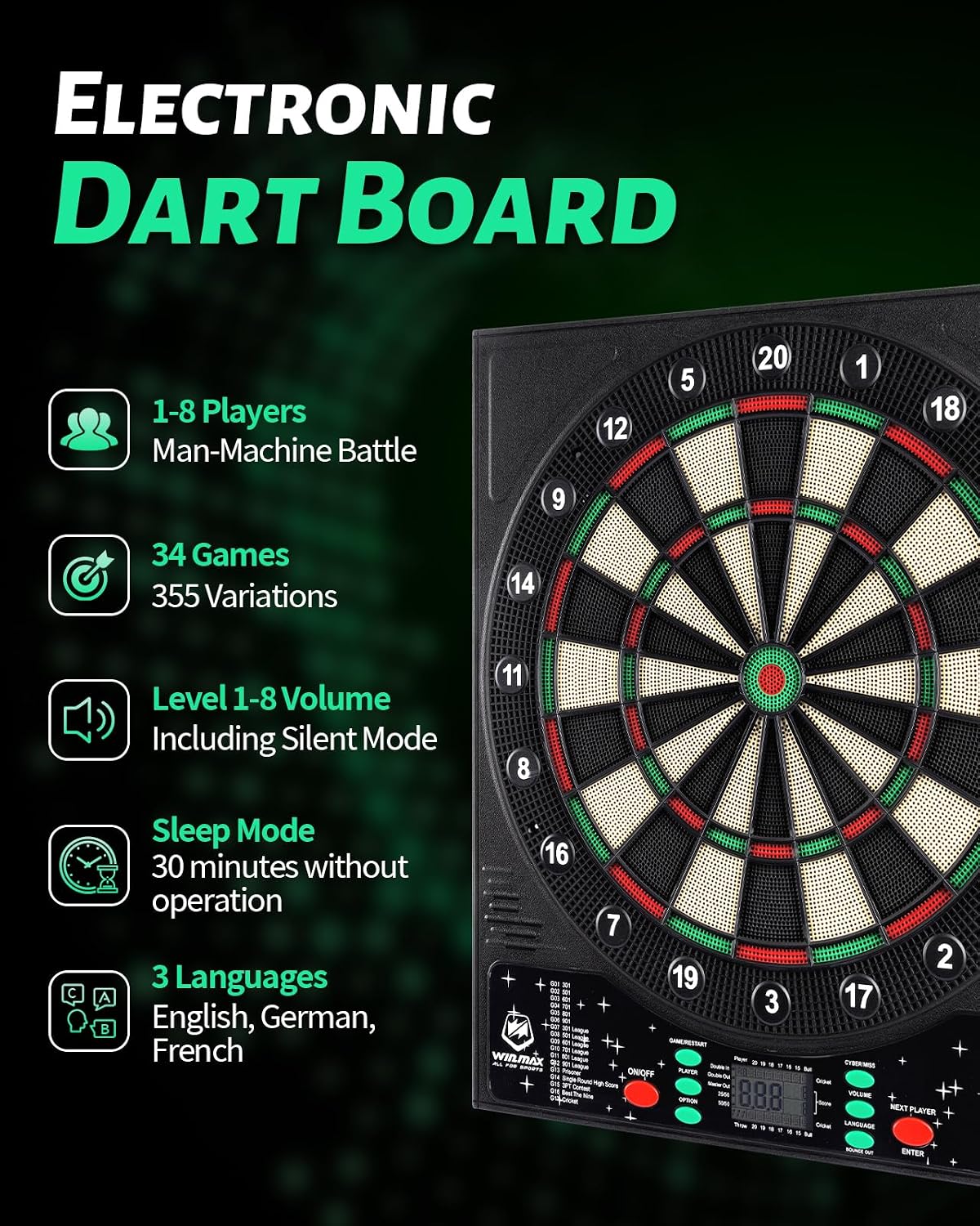 WIN.MAX Electronic Dartboard – Wholesale detail image 1
