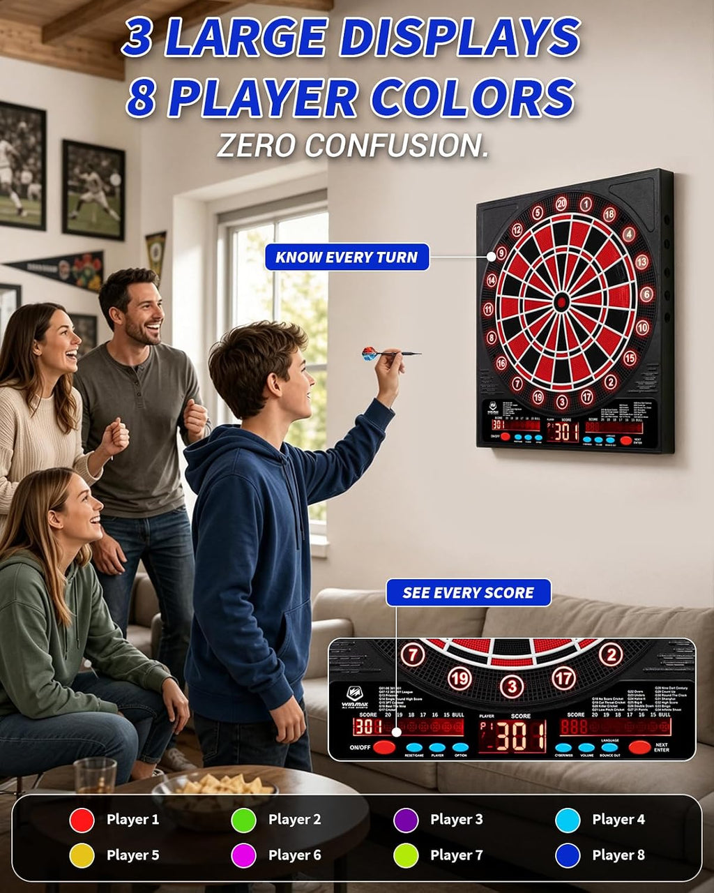 WIN.MAX Electronic Dartboard – Soft-Tip – Wholesale detail image 3