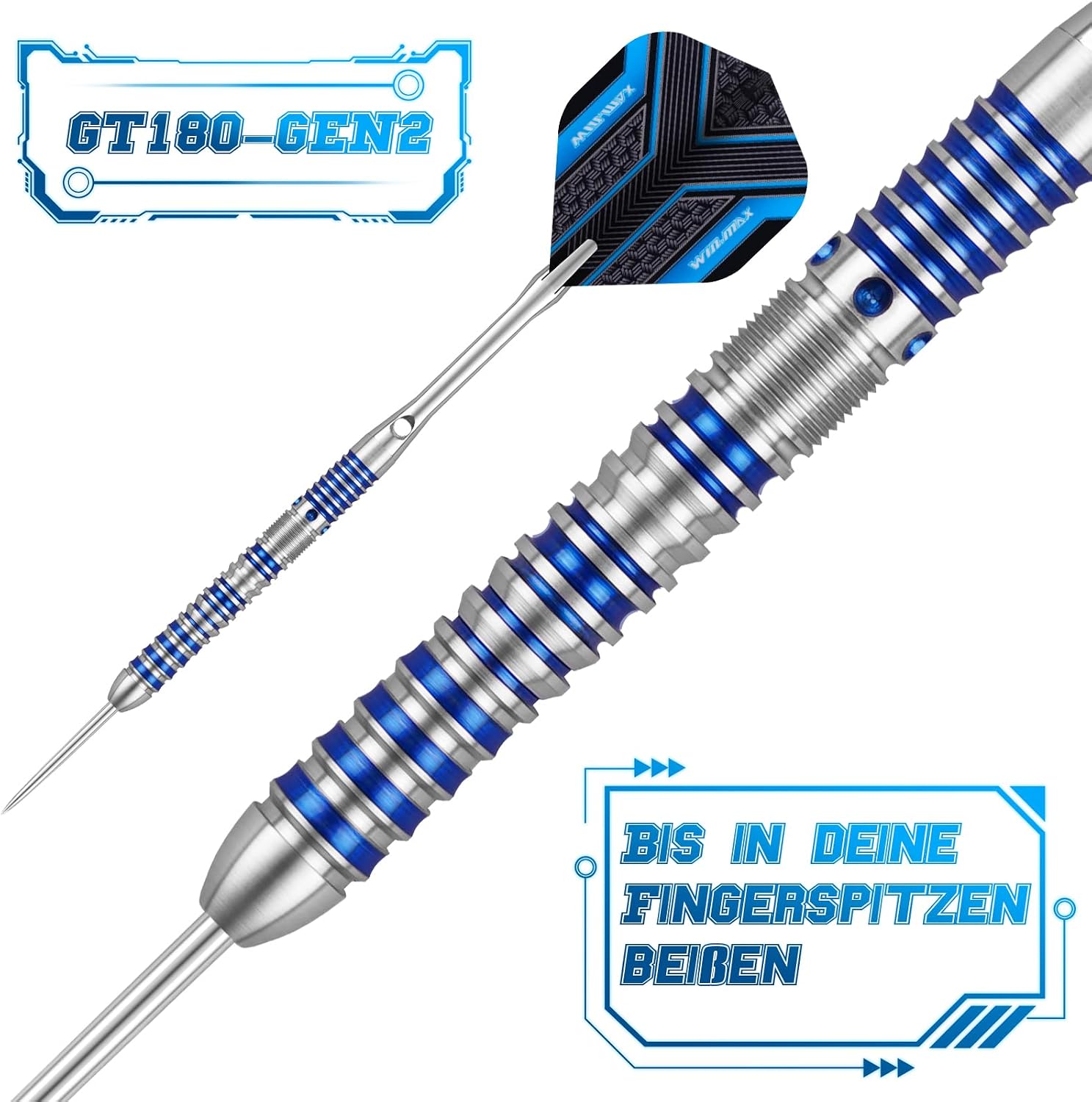 WIN.MAX Tungsten Steel-Tip Darts Set – 20 g – 3 Piece – Wholesale detail image 1