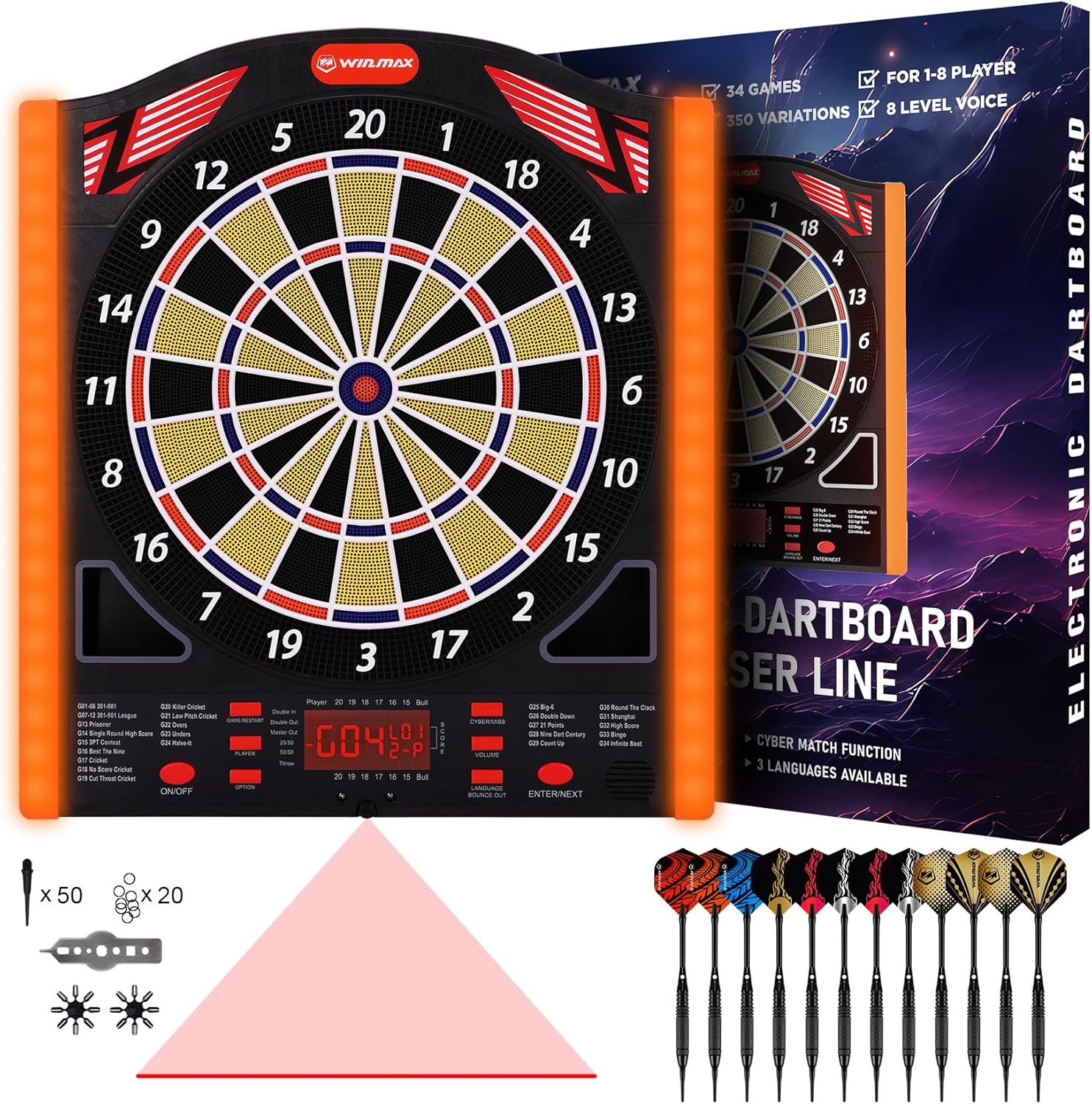 WIN.MAX Electronic Dartboard – 1–8 Players – Wholesale main image