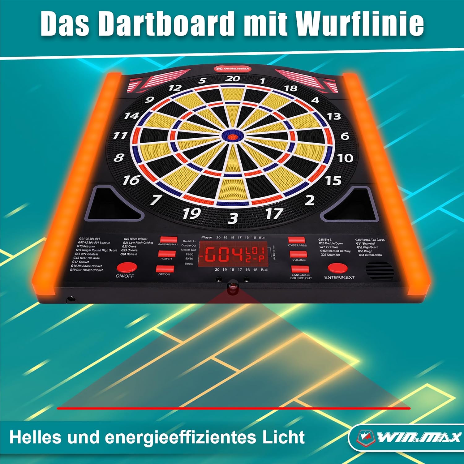 WIN.MAX Electronic Dartboard – 1–8 Players – Wholesale detail image 2