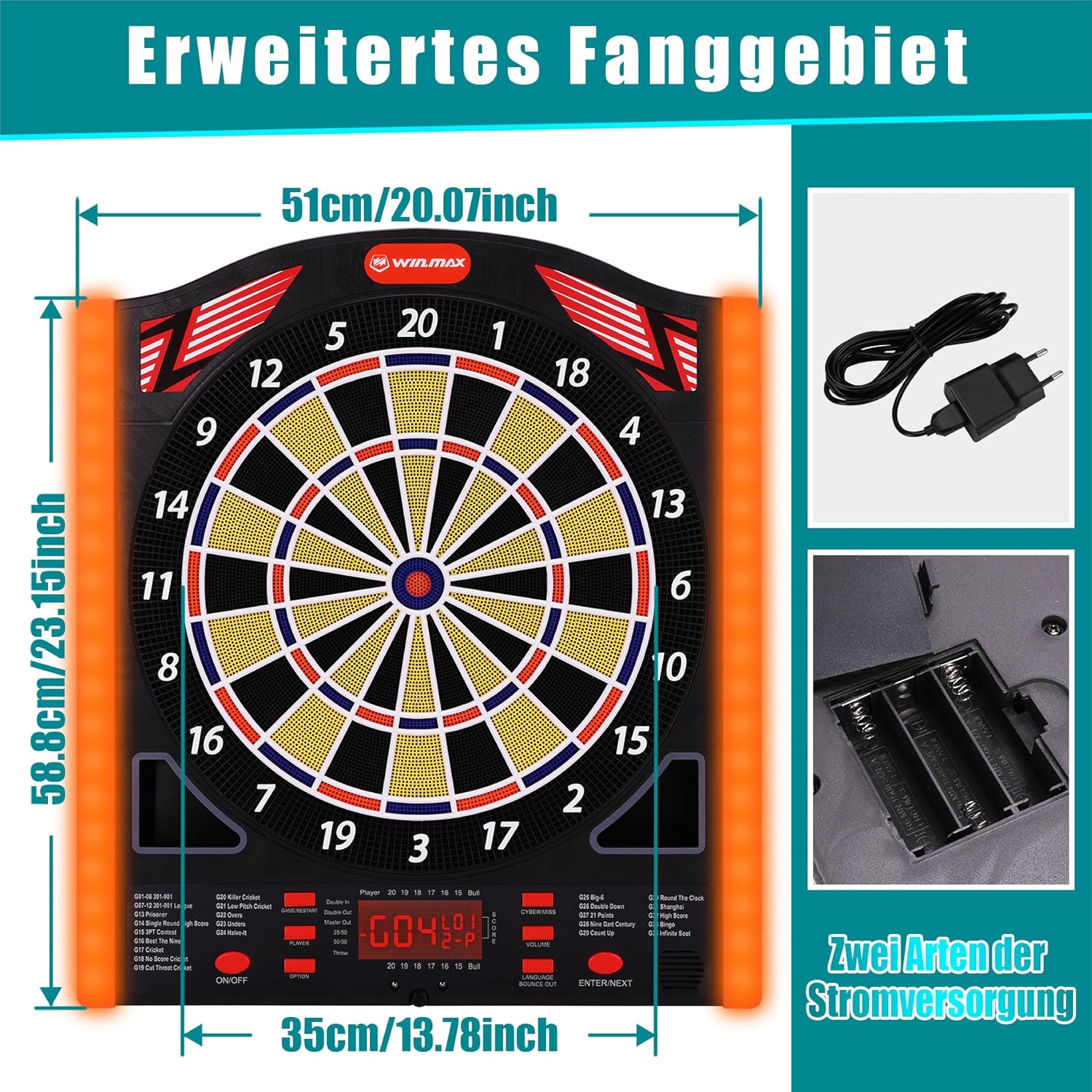 WIN.MAX Electronic Dartboard – 1–8 Players – Wholesale detail image 6