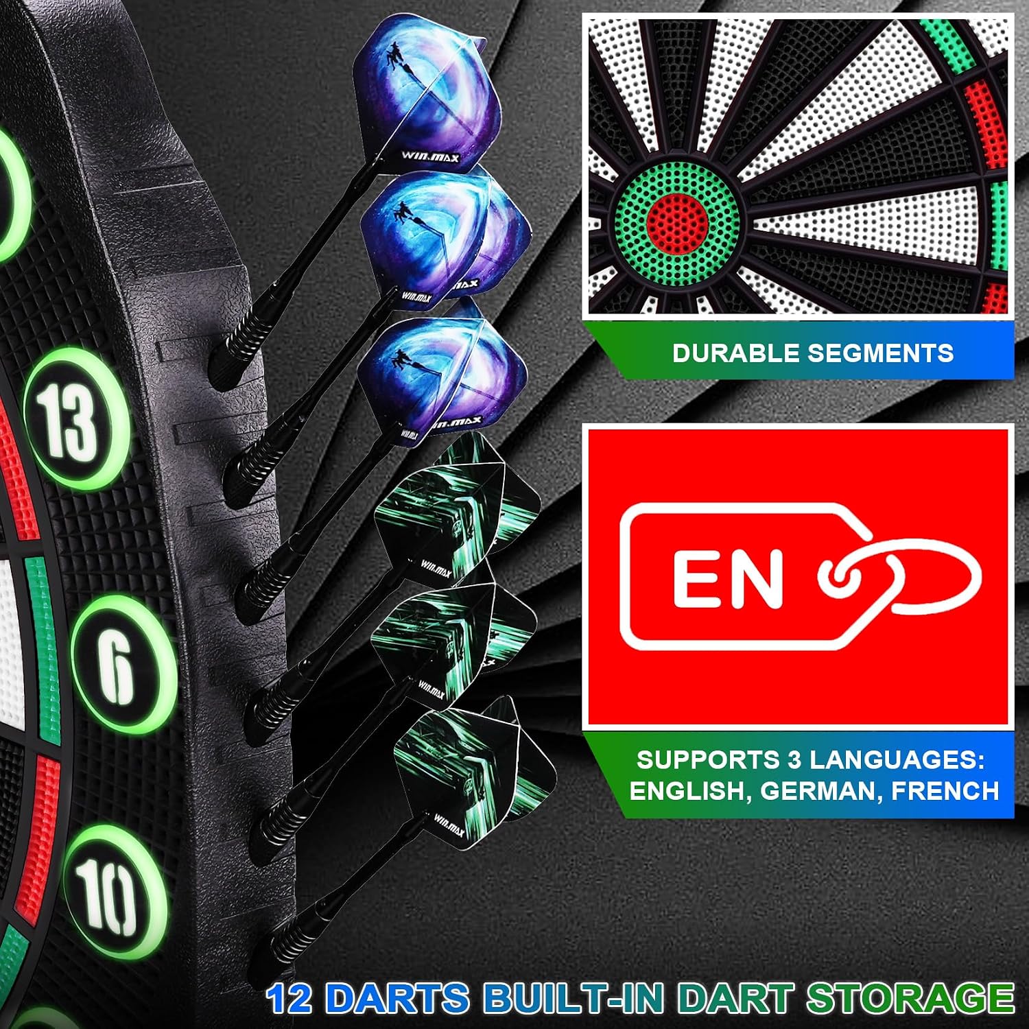 WIN.MAX Electronic Dartboard – 1–8 Players – Wholesale detail image 5
