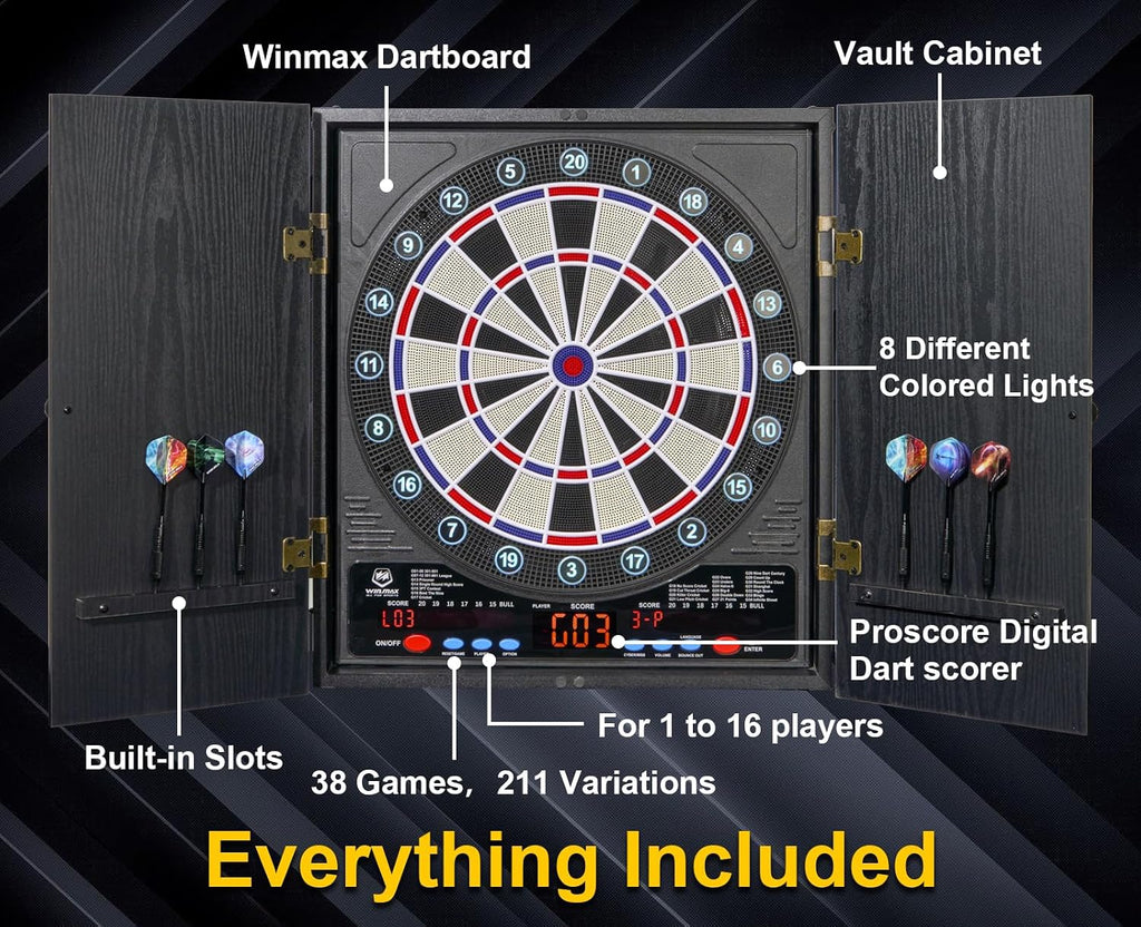 WIN.MAX Electronic Dartboard Cabinet Set – Wholesale detail image 5