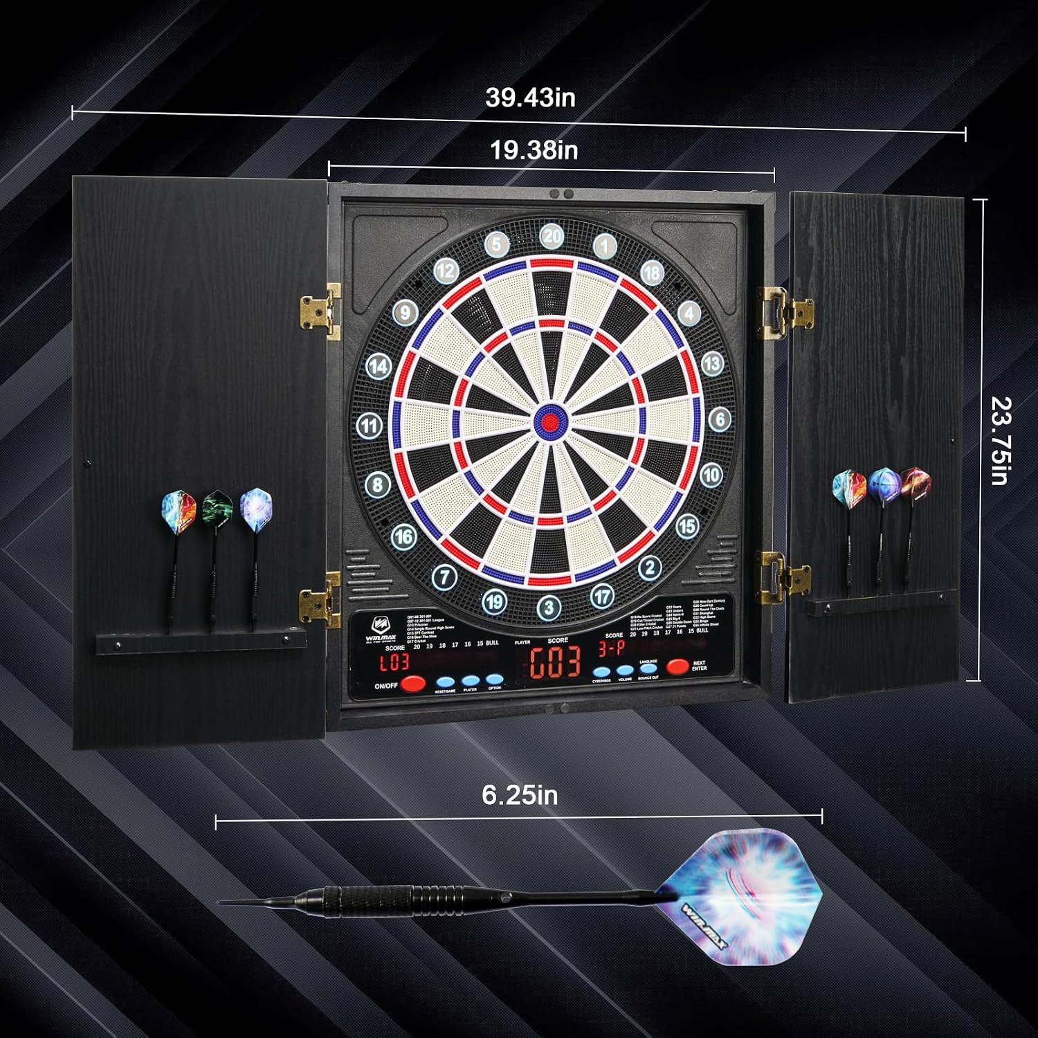 WIN.MAX Electronic Dartboard Cabinet Set – Wholesale detail image 6